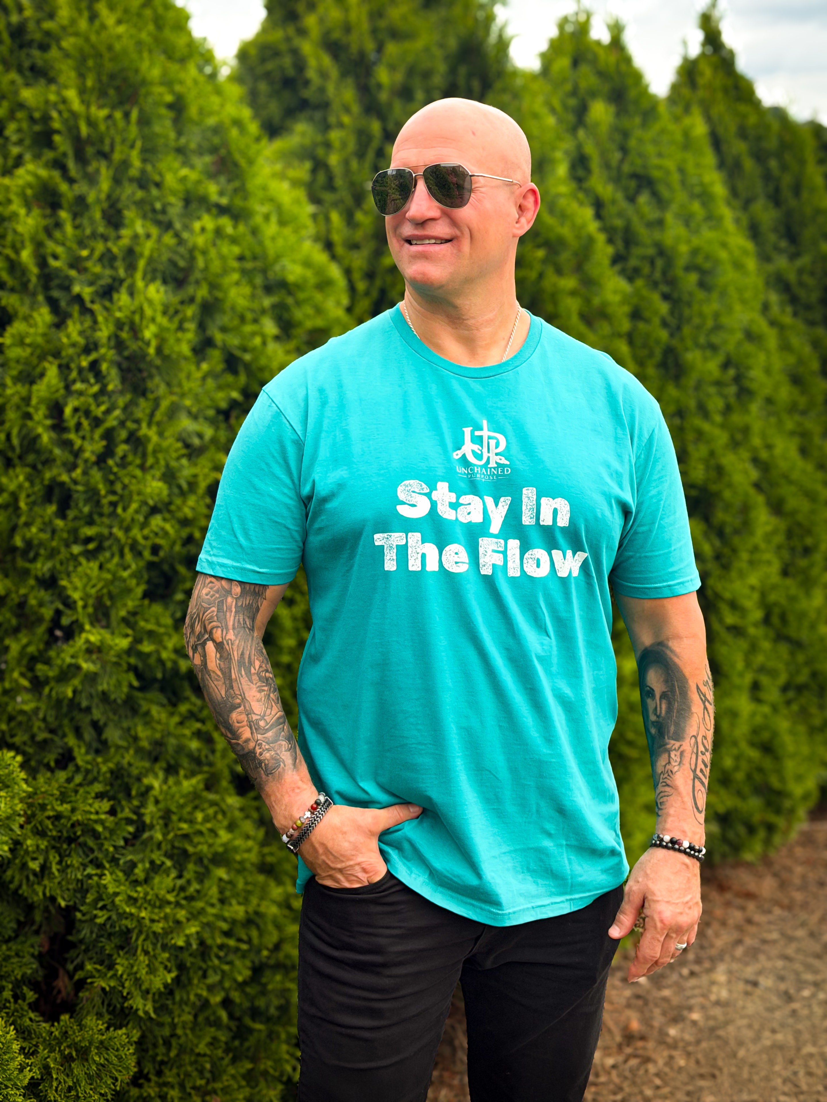 His journey — a man in confident, peaceful light